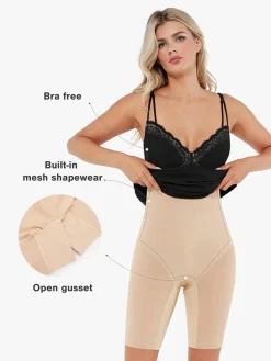 Shapewear Tummy Control Lace Inset Midi Dress