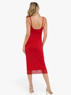 Shapewear Tummy Control Lace Inset Midi Dress