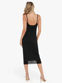 Shapewear Tummy Control Lace Inset Midi Dress