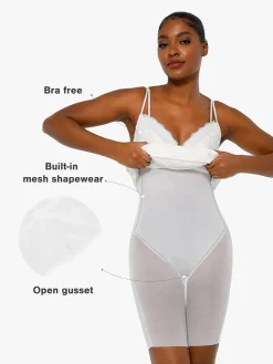 Shapewear Tummy Control Lace Inset Midi Dress