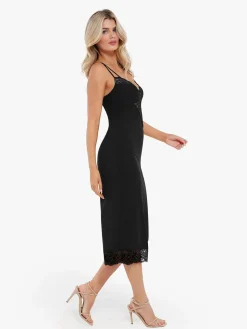 Shapewear Tummy Control Lace Inset Midi Dress