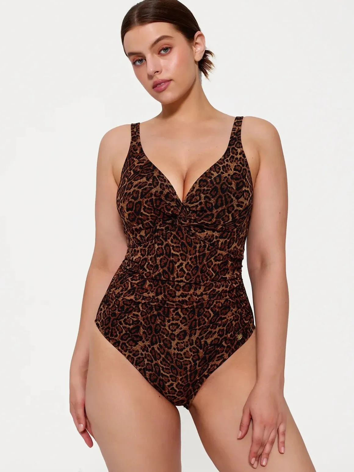 Shapewear Twist Front Ruched Sculpting Swimsuit