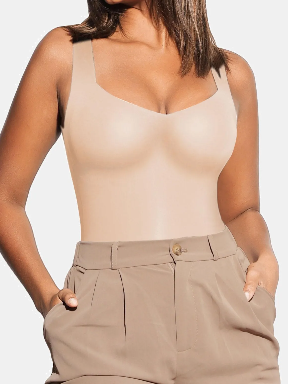 Smoothing Shapewear Scoopneck Tank Bodysuit