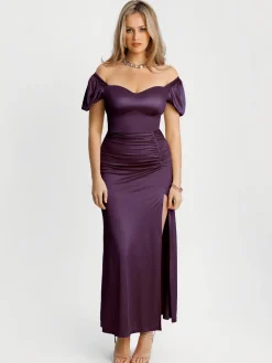 Square Neck Slimming Sculpting Maxi Dress with Sleeves