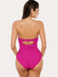 Twist & Shirred Sculpting One-Piece with Removable Straps