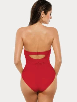 Twist & Shirred Sculpting One-Piece with Removable Straps