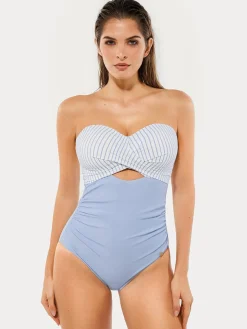 Twist & Shirred Sculpting One-Piece with Removable Straps