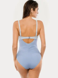 Twist & Shirred Sculpting One-Piece with Removable Straps