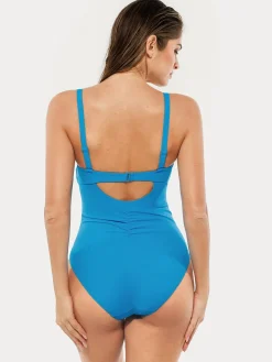 Twist & Shirred Sculpting One-Piece with Removable Straps