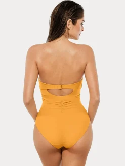 Twist & Shirred Sculpting One-Piece with Removable Straps