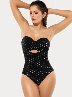 Twist & Shirred Sculpting One-Piece with Removable Straps