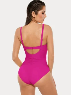 Twist & Shirred Sculpting One-Piece with Removable Straps