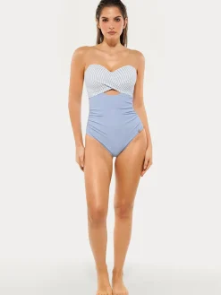 Twist & Shirred Sculpting One-Piece with Removable Straps
