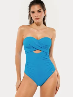 Twist & Shirred Sculpting One-Piece with Removable Straps
