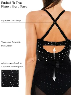 Twist & Shirred Sculpting One-Piece with Removable Straps
