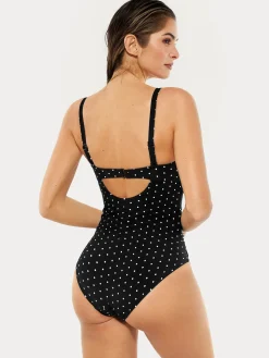 Twist & Shirred Sculpting One-Piece with Removable Straps