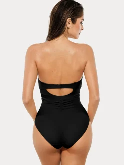 Twist & Shirred Sculpting One-Piece with Removable Straps