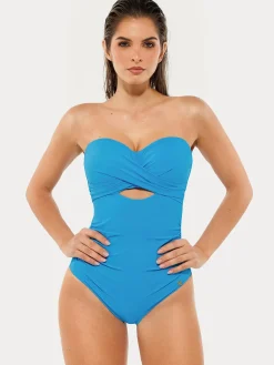 Twist & Shirred Sculpting One-Piece with Removable Straps
