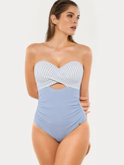 Twist & Shirred Sculpting One-Piece with Removable Straps