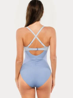 Twist & Shirred Sculpting One-Piece with Removable Straps