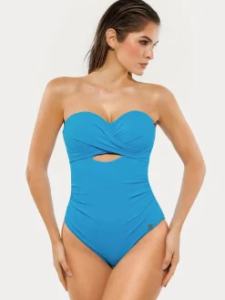 Twist & Shirred Sculpting One-Piece with Removable Straps