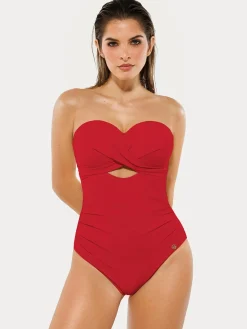 Twist & Shirred Sculpting One-Piece with Removable Straps