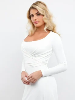 Two-Way Long Sleeve Ballet Wrap Cardigan