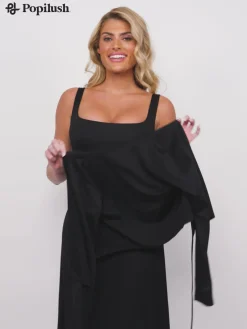 Two-Way Long Sleeve Ballet Wrap Cardigan