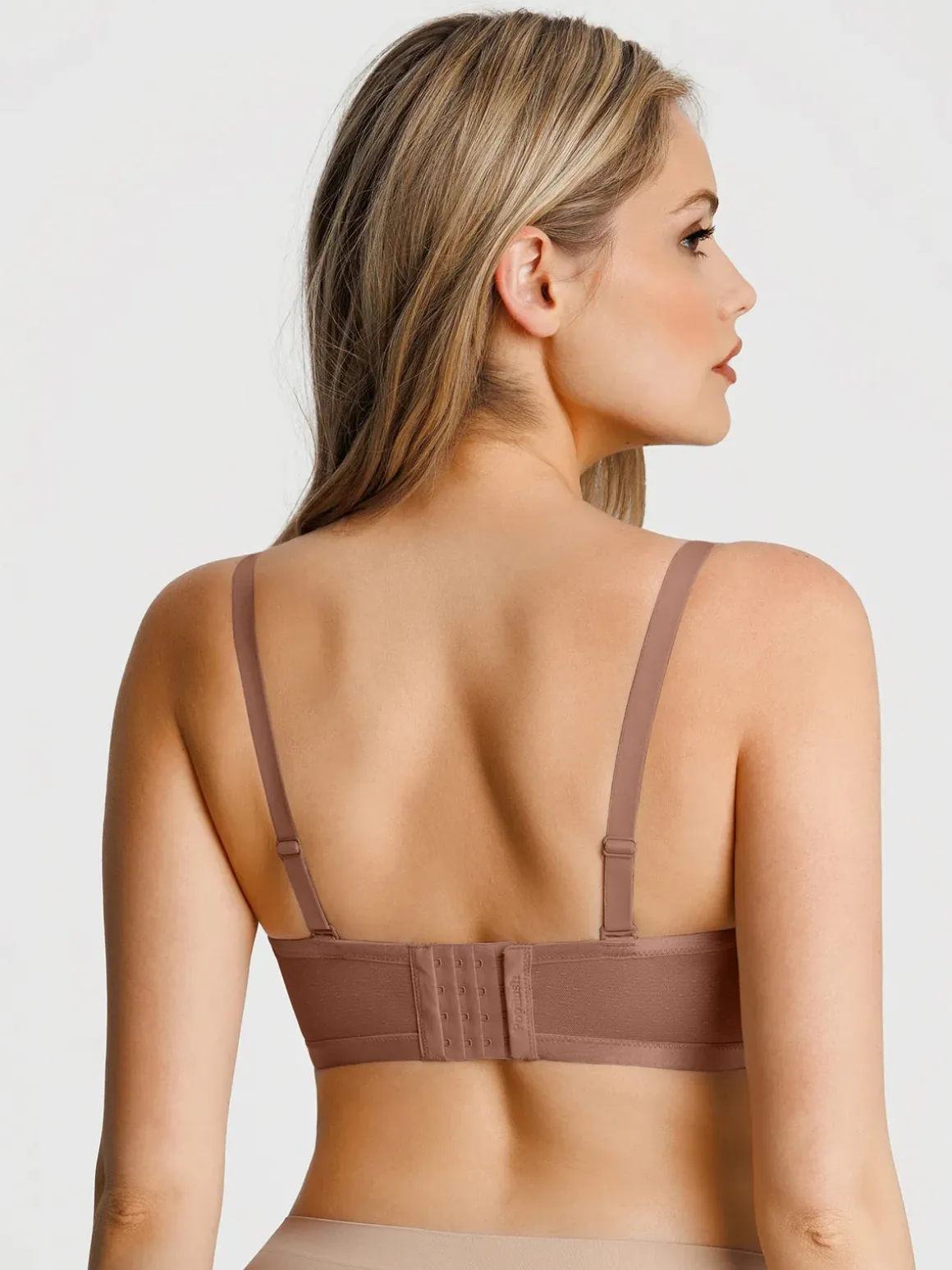 Unlined Sheer Mesh Strapless Minimizer Underwire Bra