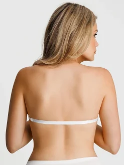 Unlined Sheer Mesh Strapless Minimizer Underwire Bra