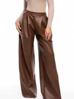 Velvet Wide-Leg Sculpting Trousers