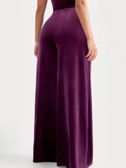 Velvet Wide-Leg Sculpting Trousers