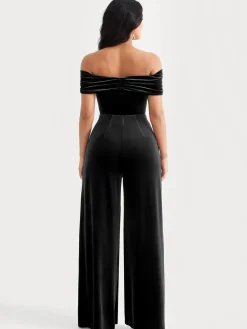 Velvet Wide-Leg Sculpting Trousers