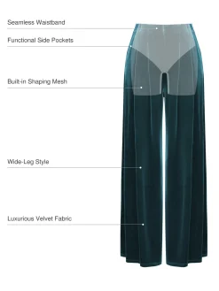 Velvet Wide-Leg Sculpting Trousers