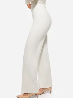 Velvet Wide-Leg Sculpting Trousers