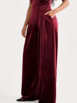 Velvet Wide-Leg Sculpting Trousers