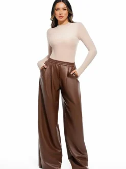 Velvet Wide-Leg Sculpting Trousers