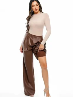 Velvet Wide-Leg Sculpting Trousers