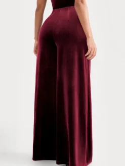 Velvet Wide-Leg Sculpting Trousers