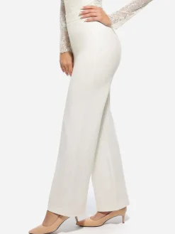 Velvet Wide-Leg Sculpting Trousers