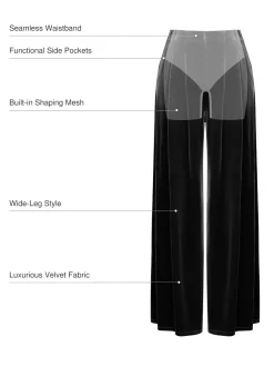 Velvet Wide-Leg Sculpting Trousers