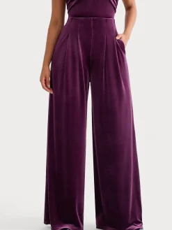 Velvet Wide-Leg Sculpting Trousers