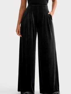 Velvet Wide-Leg Sculpting Trousers