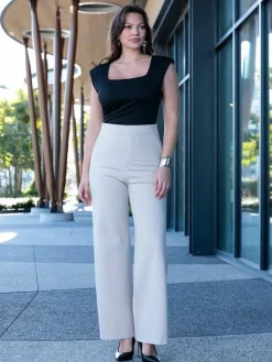 Velvet Wide-Leg Sculpting Trousers