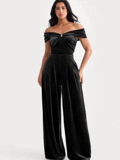 Velvet Wide-Leg Sculpting Trousers