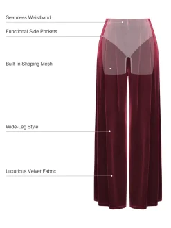 Velvet Wide-Leg Sculpting Trousers