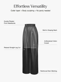 Velvet Wide-Leg Sculpting Trousers