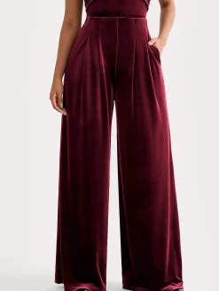 Velvet Wide-Leg Sculpting Trousers