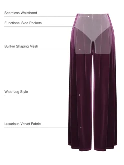Velvet Wide-Leg Sculpting Trousers