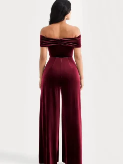 Velvet Wide-Leg Sculpting Trousers